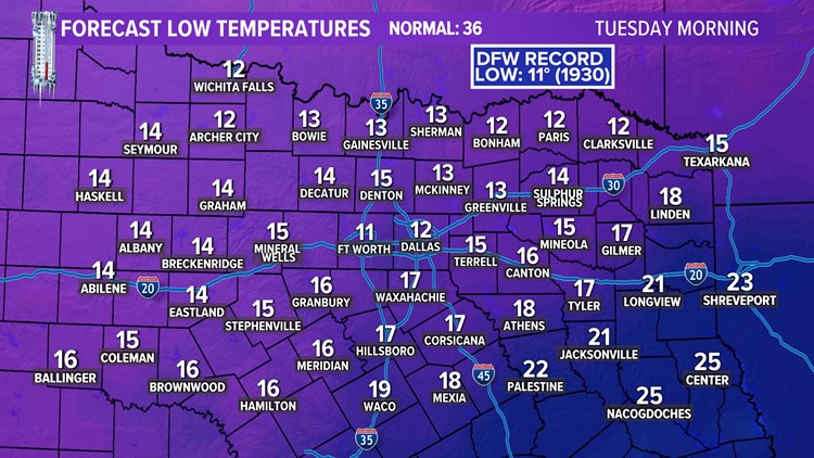 DFW Weather Arctic Blast Forecast How Cold Will It Get Wfaa