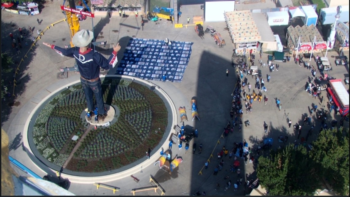 Big Tex Going Up In Fair Park Before State Fair Of Texas Begins Wfaa