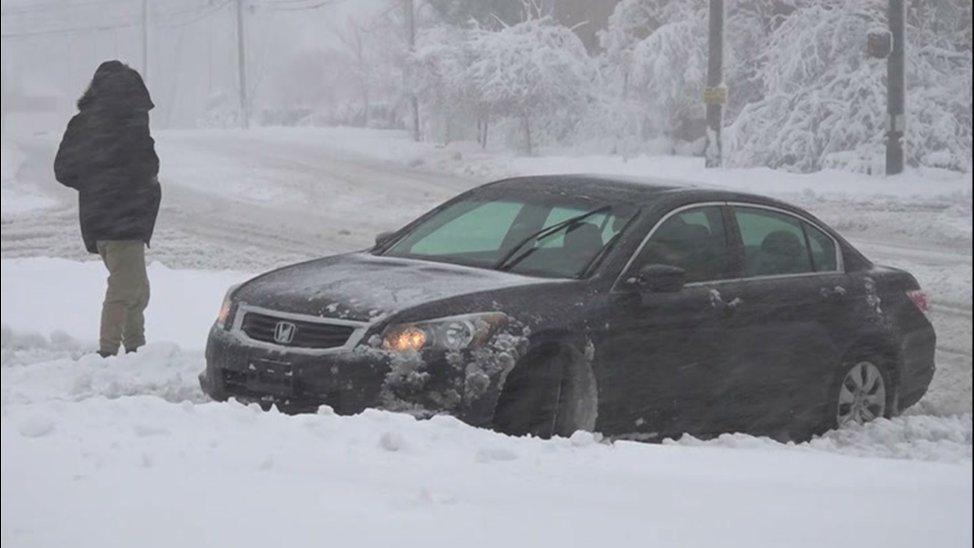 Drivers in Cleveland, Ohio, struggled to commute through the treacherous snow and ice conditions on the roads on Dec. 1.