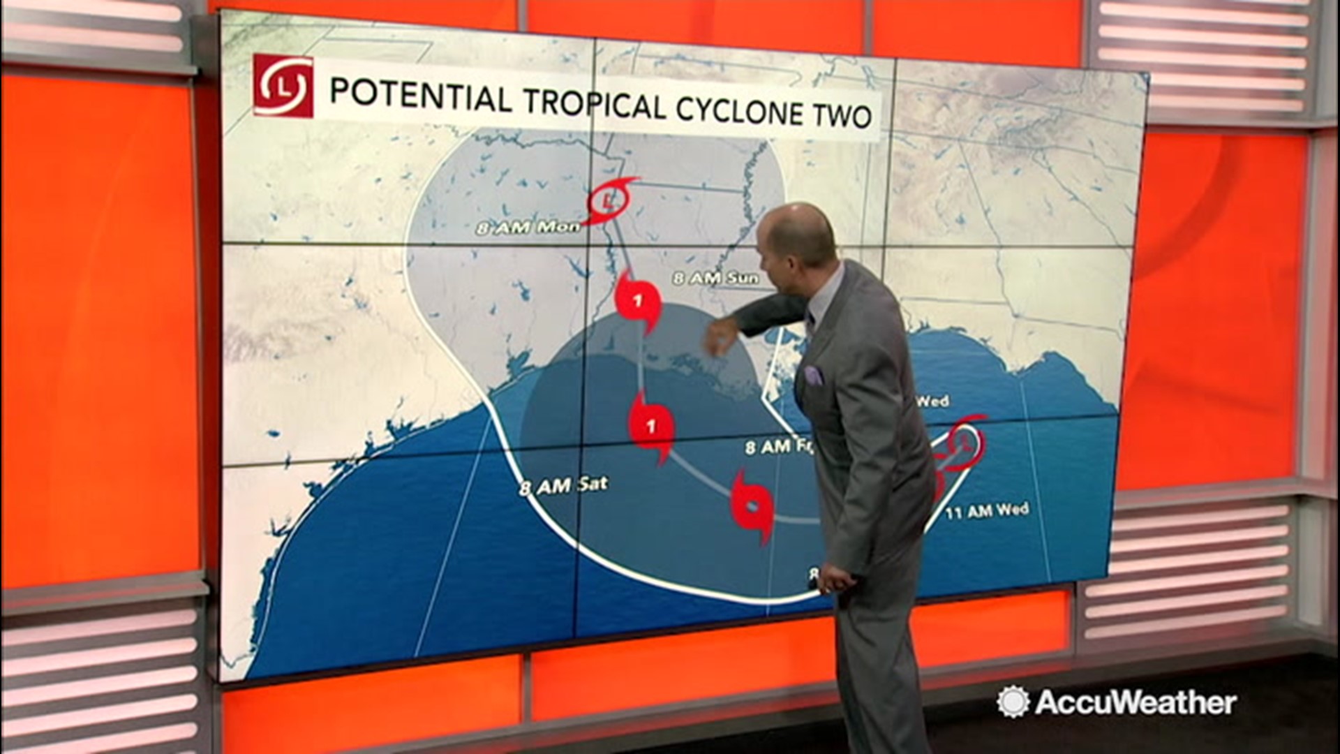 AccuWeather broadcast meteorologist Bernie Rayno explains all the factors involved with the track the developing tropical storm could take and how much total rainfall it could dump on different places along the Gulf Coast.
