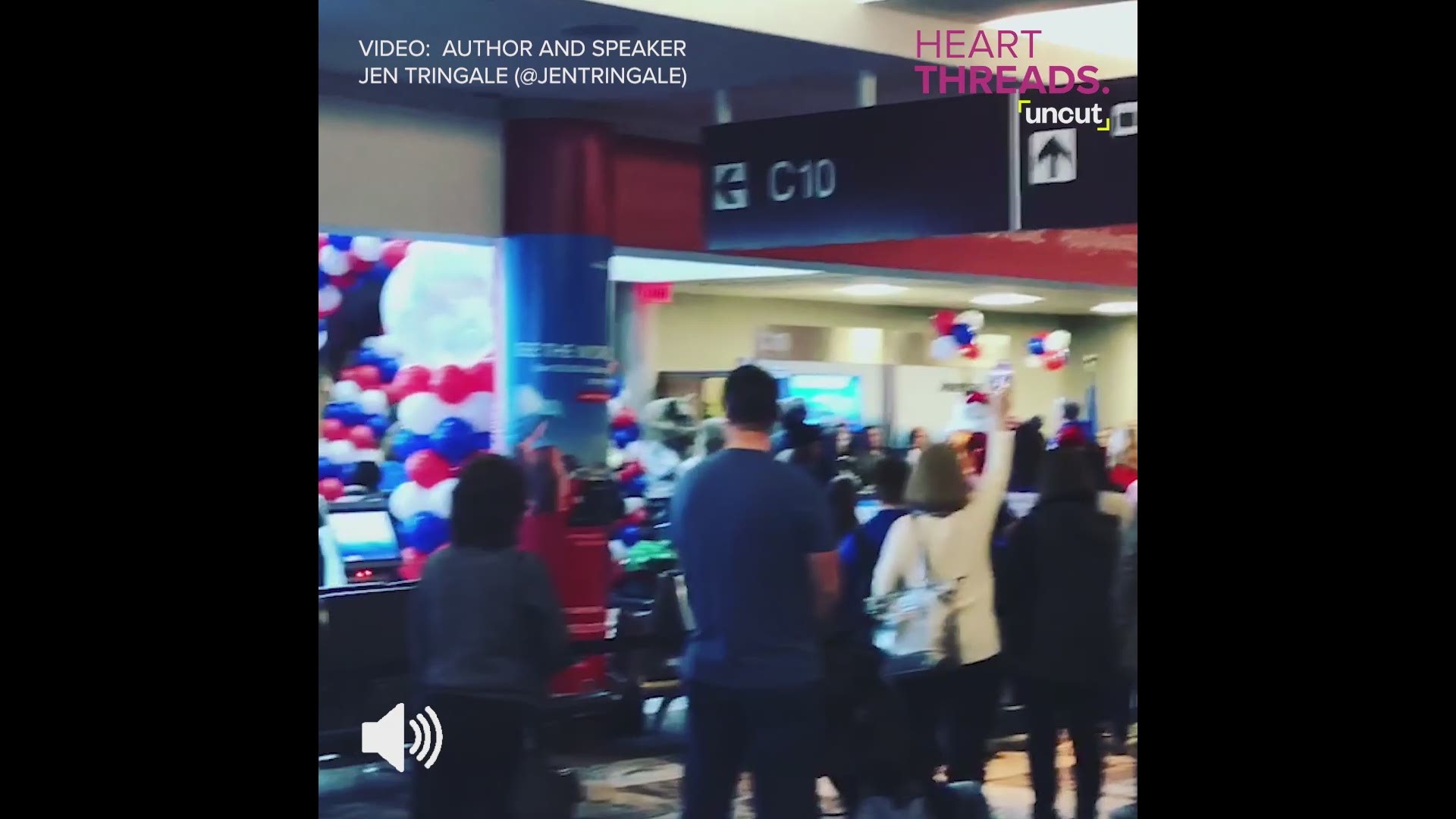 Travelers at a Nashville airport stopped what they were doing and joined in singing the national anthem as more than 100 children who lost a parent in combat headed off on a special trip to Disney World. (Video: Jen Tringale @JenTringale)