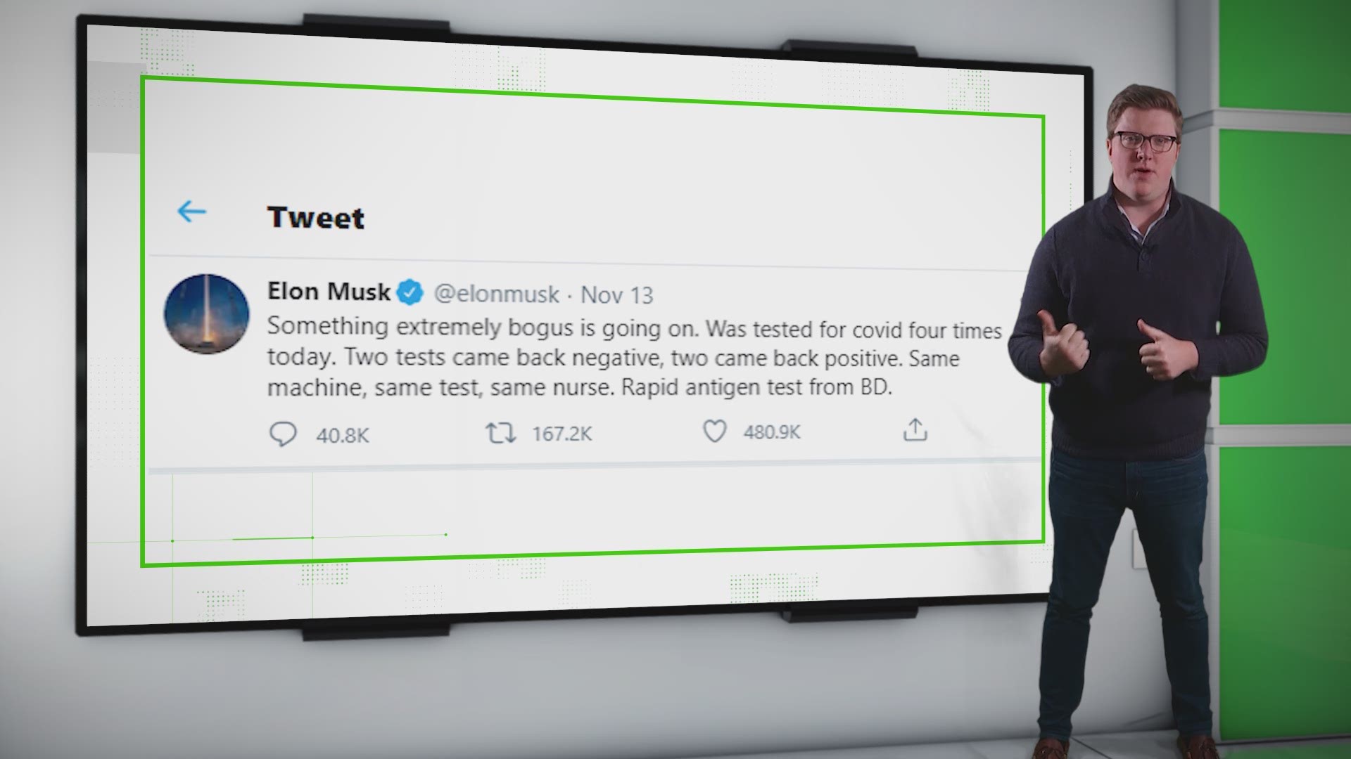 Elon Musk thought something "bogus" was going on because his antigen tests were bringing back different results. But that's because antigen tests are less accurate.