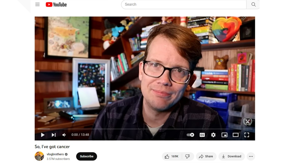 YouTuber Hank Green reveals Hodgkin lymphoma diagnosis