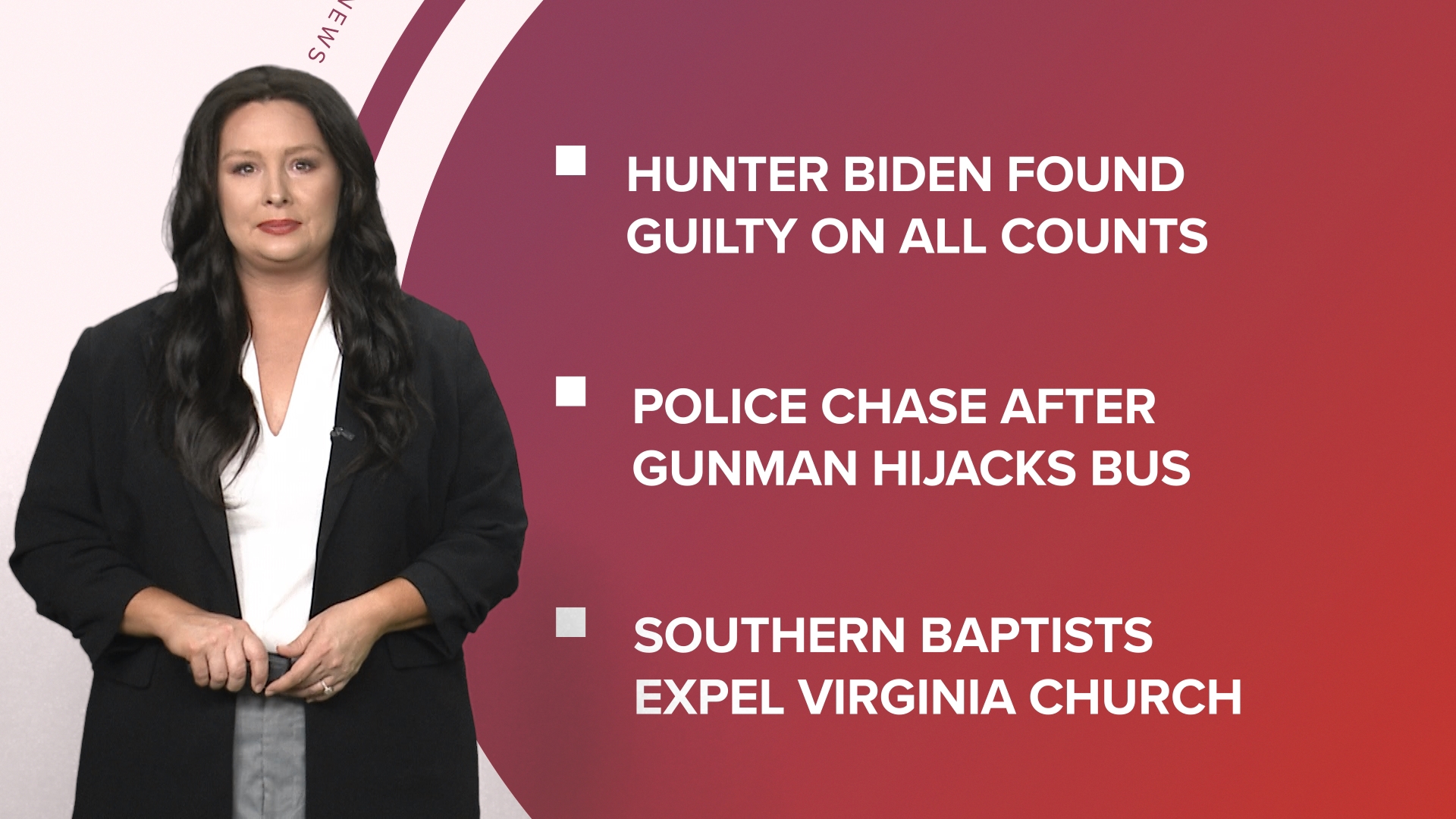 A look at what is happening in the news from a federal jury finds Hunter Biden guilty to a bus hijacked in Atlanta and hot dog eating contest drama.