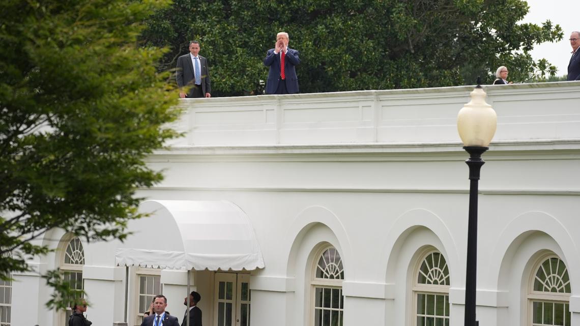 ‘Sir, why are you on the roof?’ | Trump tours White House roof