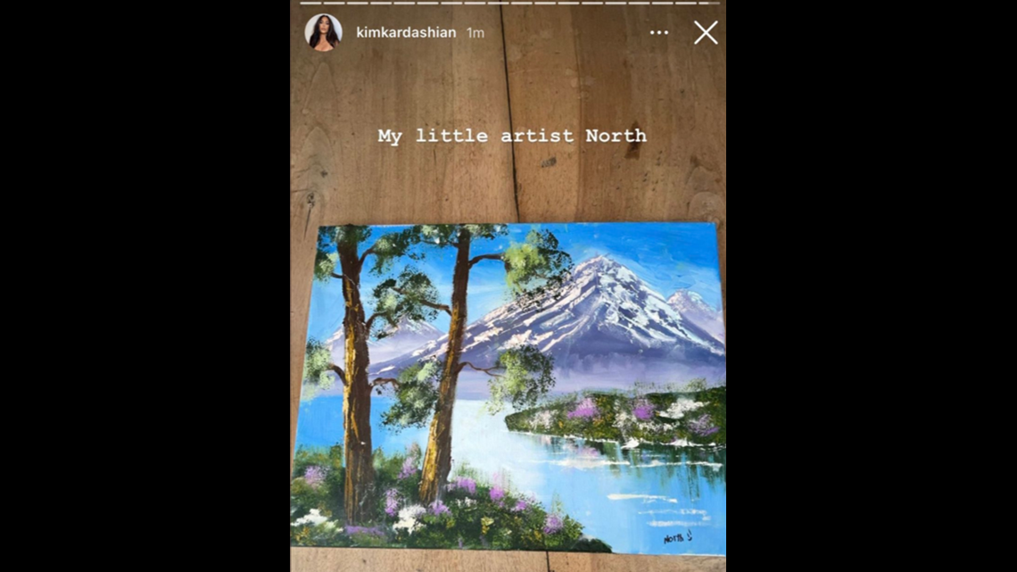 Kim Kardashian Defends Daughter North S Oil Painting After Fans Can T Believe A 7 Year Old Made The Art Wfaa Com