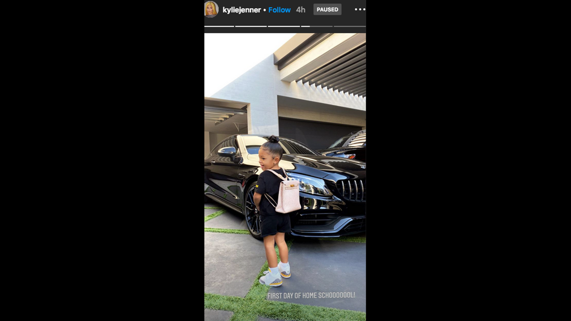 Kylie Jenner's Daughter Stormi Rocks Hermes Backpack on First Day