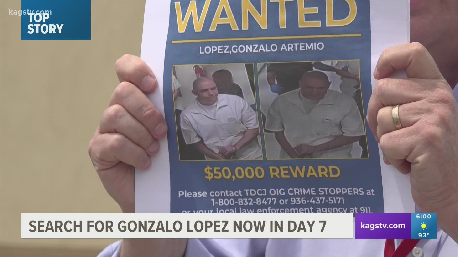 The search continues on for Gonzalo Lopez. The TDCJ said it won't slow down until he's caught.