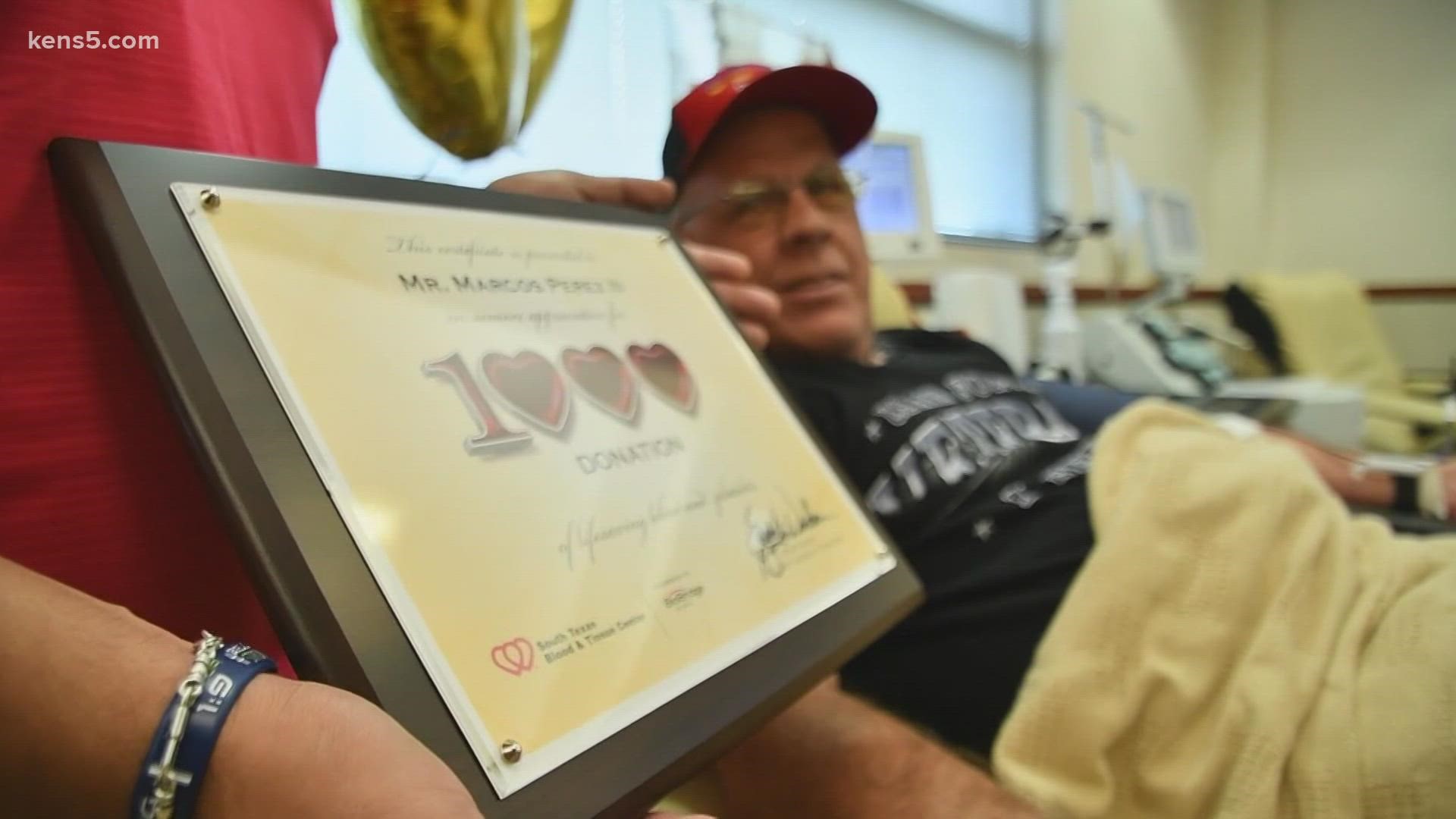 It took the 61-year-old 38 years donating regularly, amounting to 125 gallons of platelets.
