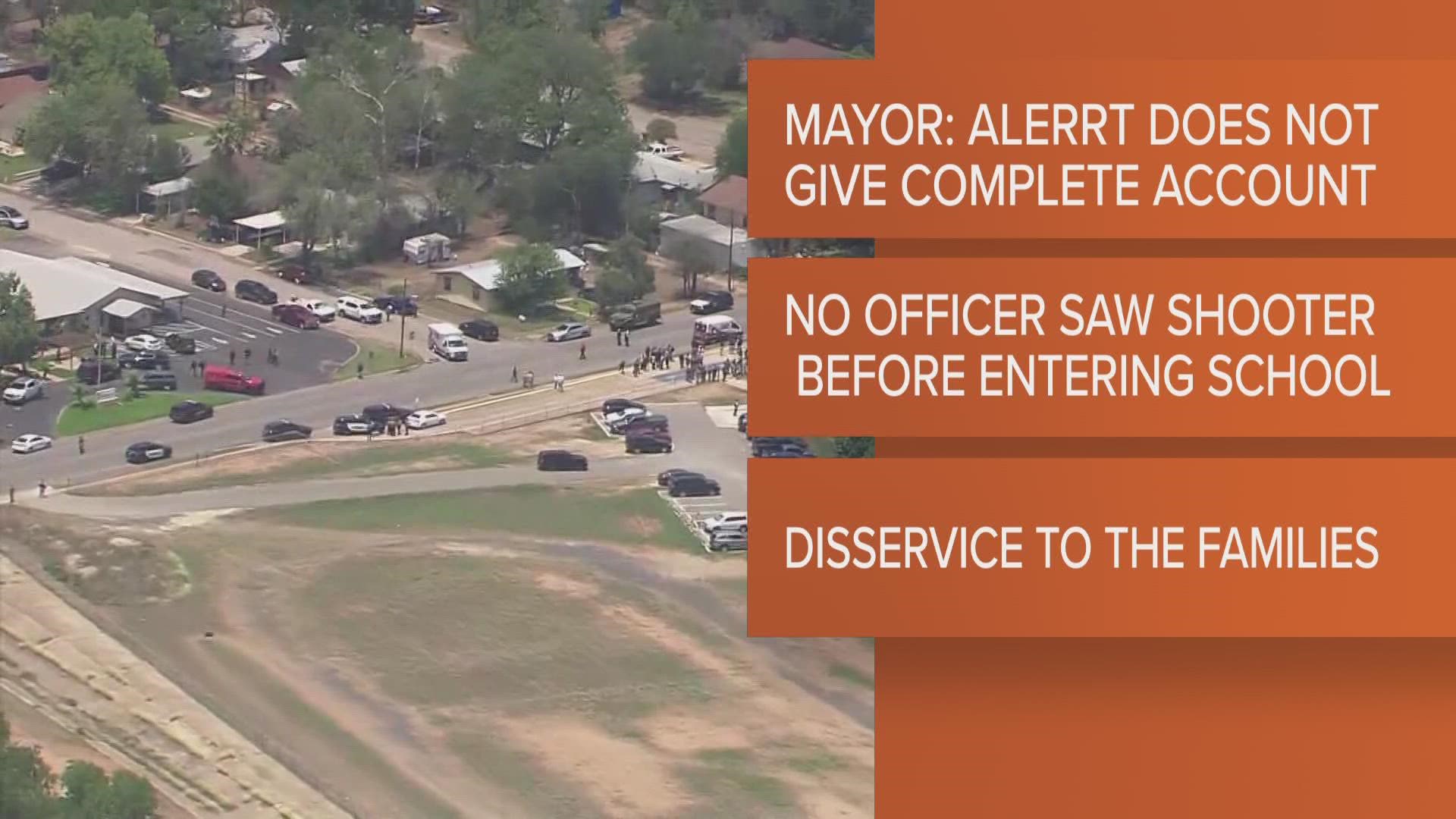 Uvalde Mayor Don McLaughlin says "no Uvalde police officer saw the shooter prior to him entering the school."