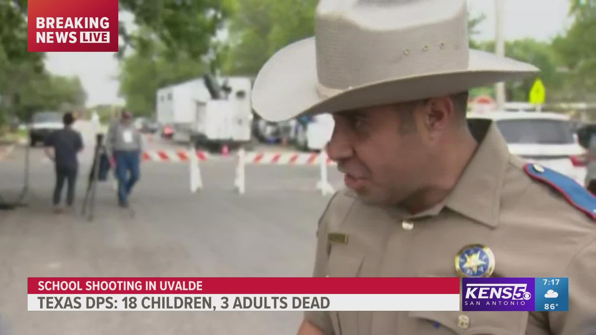 18 children and 3 adults die during mass shooting in Uvalde.