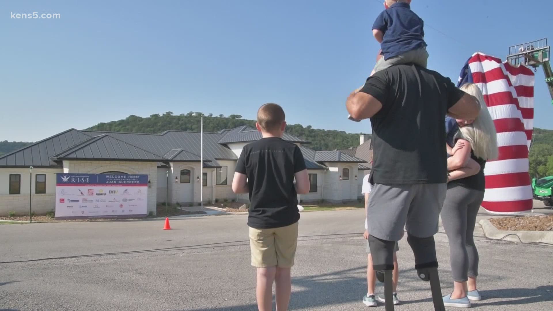 Gary Sinise, who played Lieutenant Dan in Forrest Gump, runs a foundation that helped build a home to meet the needs of Juan Guerrero and his family.