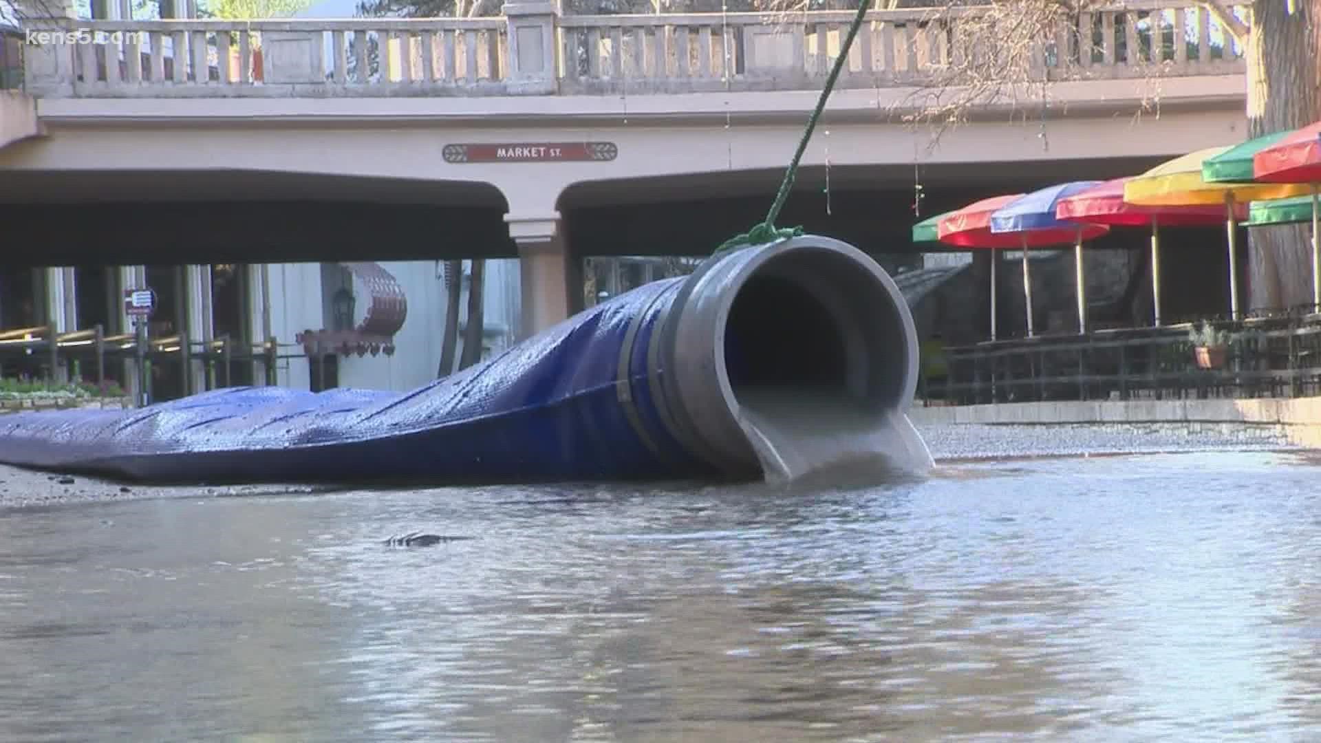 The city and the San Antonio River Authority hope to have the river filled by Sunday if the weather permits.