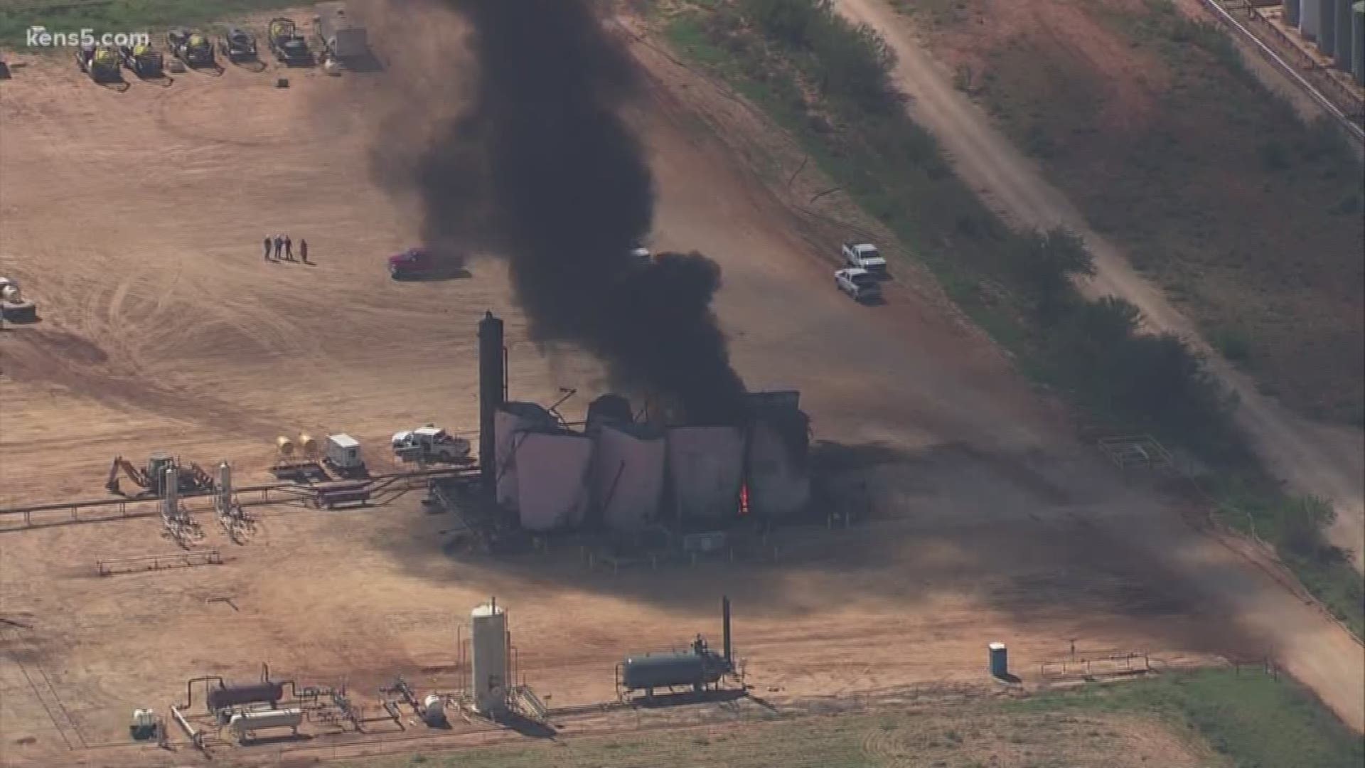 Two oilfield workers were airlifted from the scene for treatment to injuries sustained.