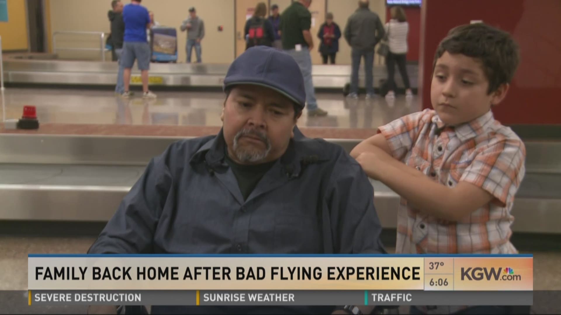 Family back home after bad flying experience