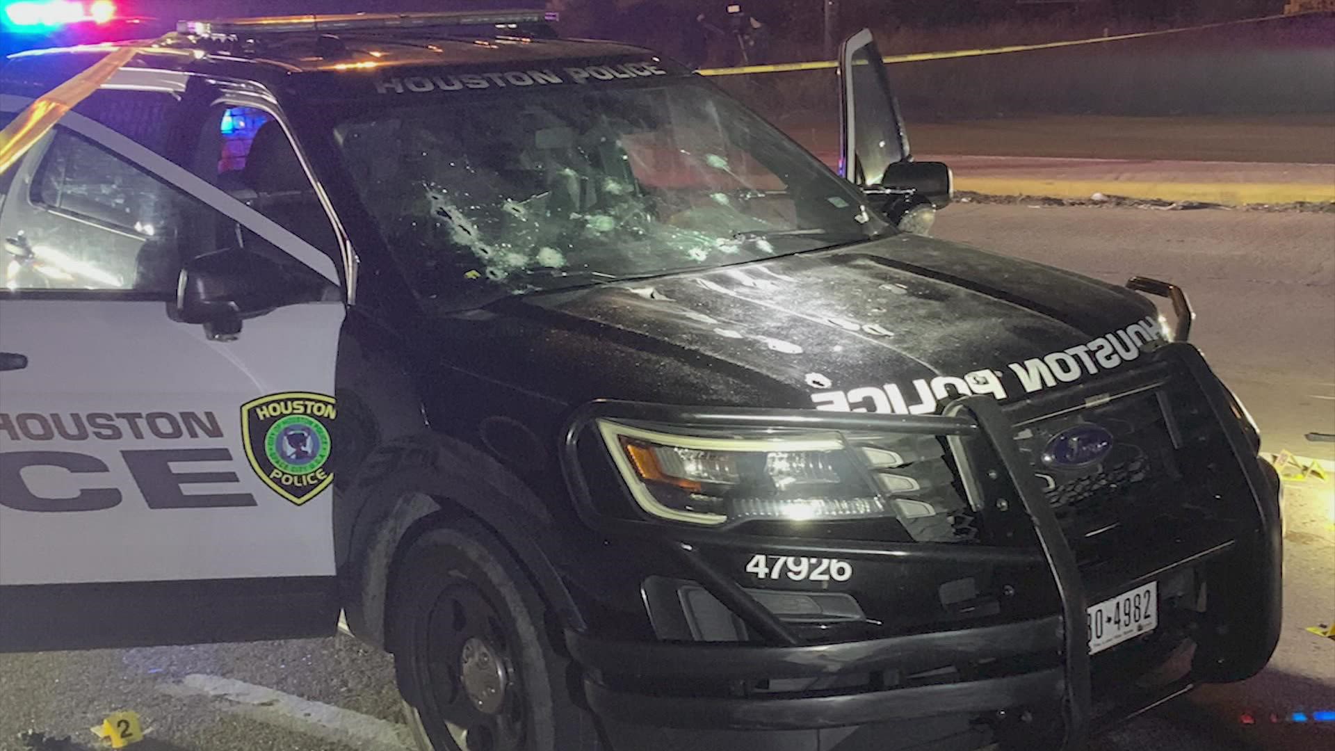 HPD Assist. Chief Wyatt Martin said the officers were lucky to not have been wounded after the windshield of their patrol unit was left riddled with bullet holes.