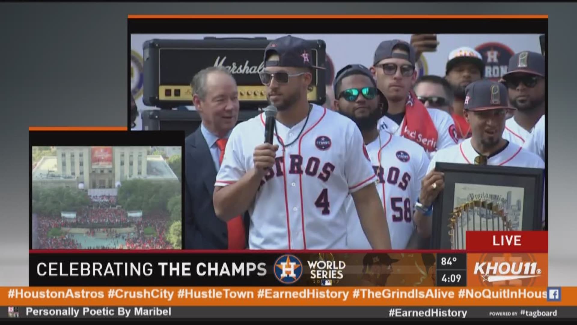 Houston Astros World Series MVP George Springer thanked the fans for sticking with the team and believing in them when so many others didn't.