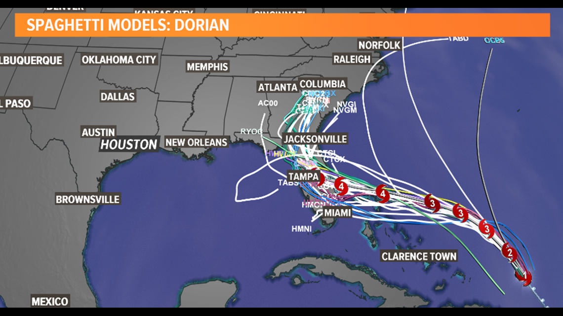 Hurricane Dorian: Forecast track, spaghetti models and more | wfaa.com