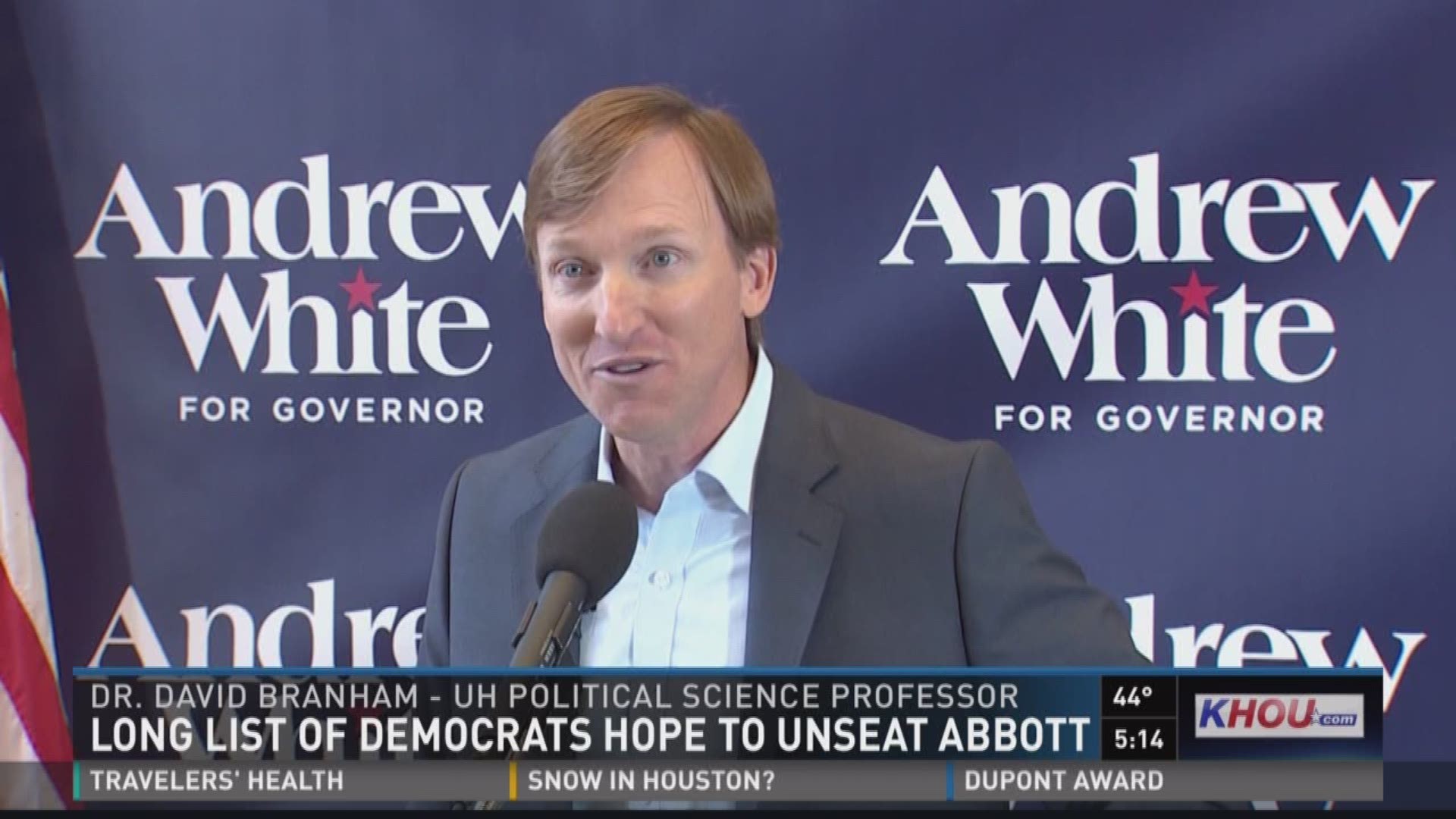 The son of late former Texas Governor Mark White, Andrew White, has officially thrown his hat into the ring for the 2018 gubernatorial race.