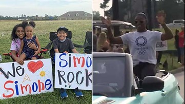 Simone Biles returns to hero's welcome in Houston