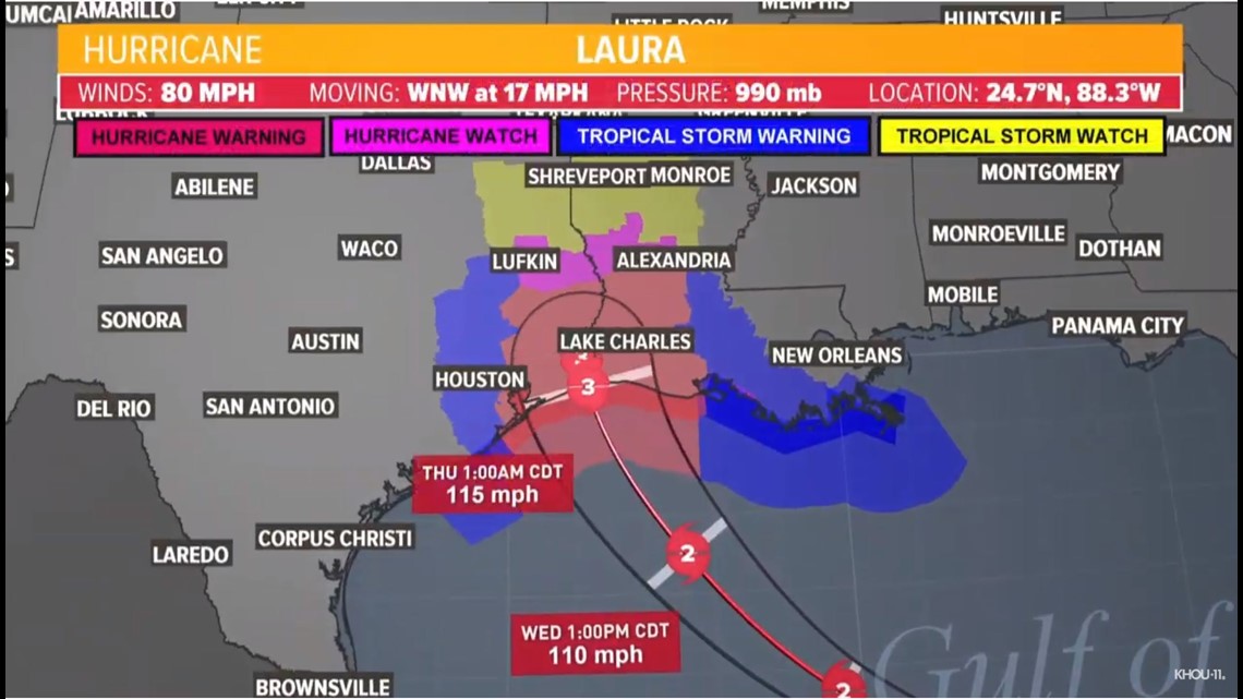 Hurricane Laura update: Path, track and Houston updates | wfaa.com