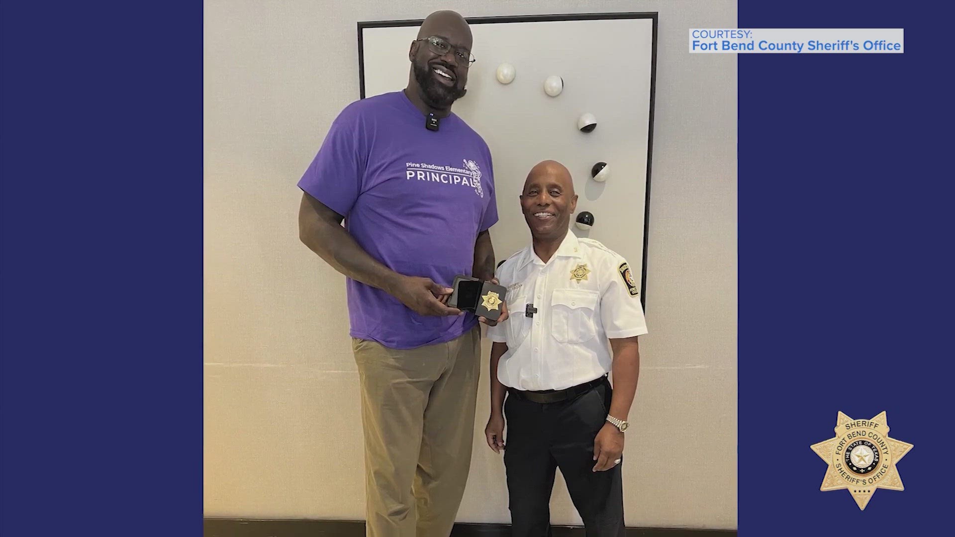 Sheriff Eric Fagan said Shaq was honored with the badge for his support of law enforcement agencies across the nation.