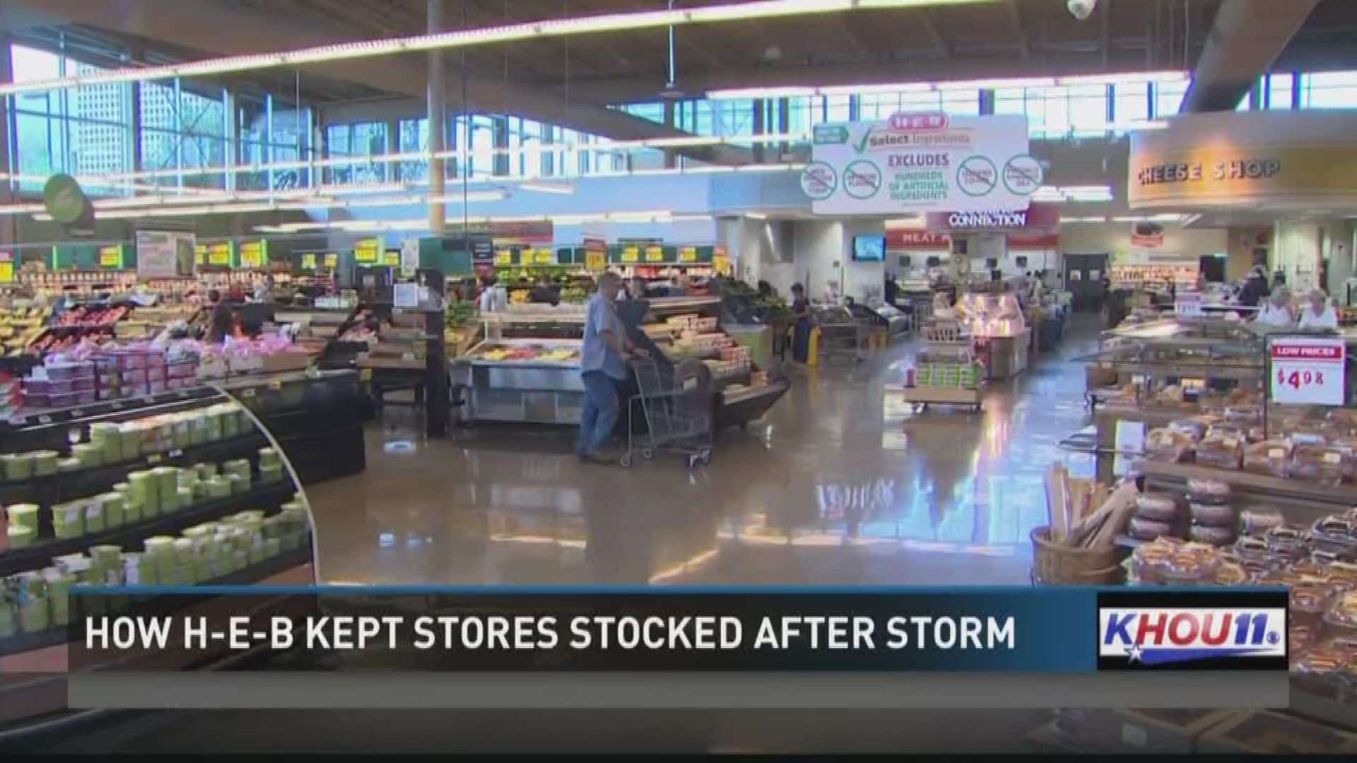 One Texas-based grocery chain got creative to make sure their shelves stayed stocked during Hurricane Harvey.