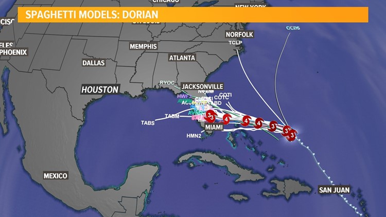 dorian hurricane track models