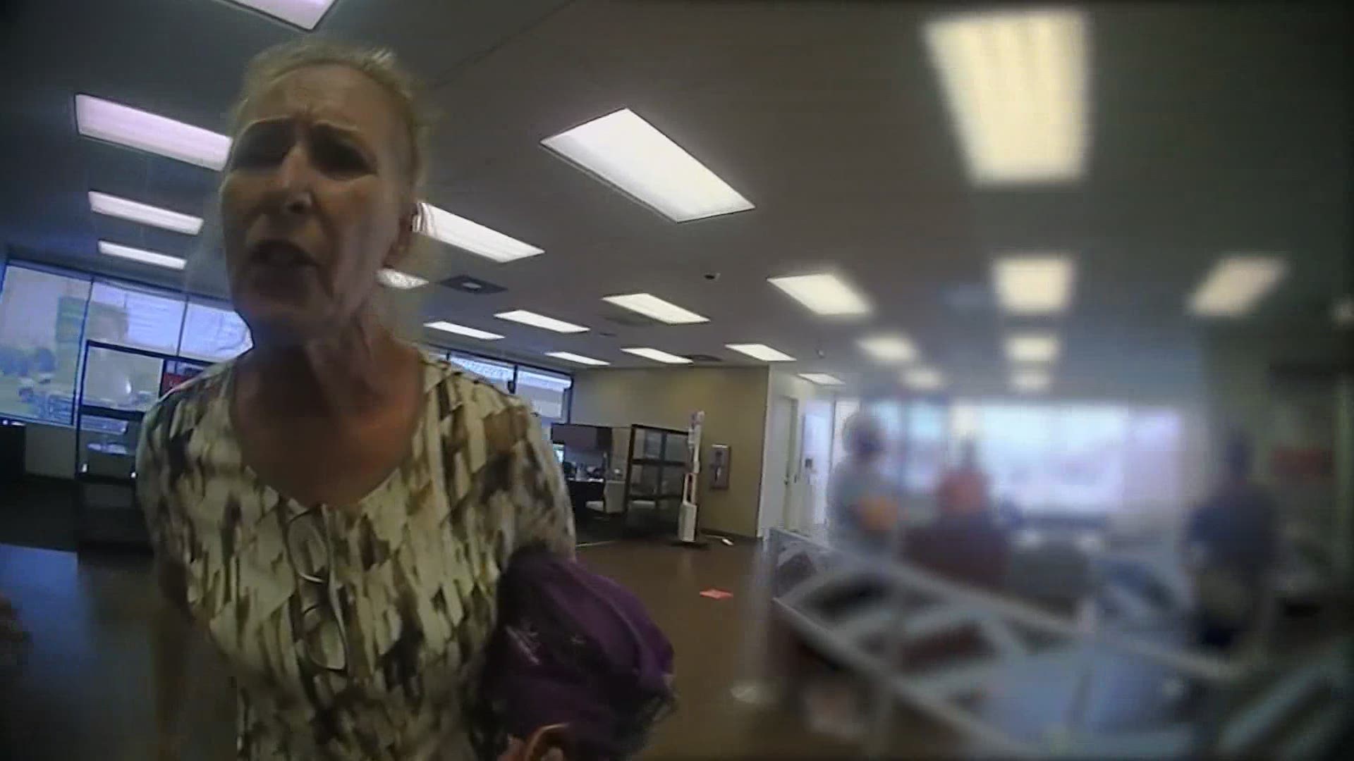 A woman was accused of criminal trespass and resisting arrest after police say she refused to wear a mask inside a Galveston bank Thursday.