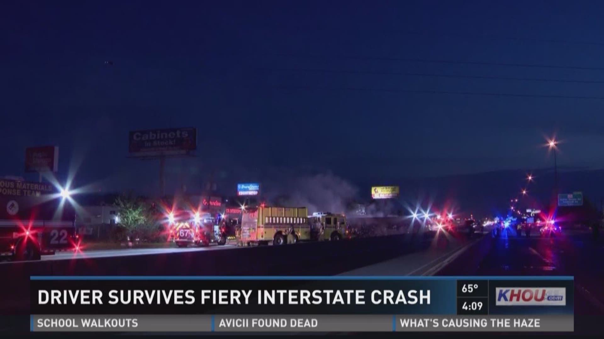 Witnesses are calling it a miracle that no one was killed when a big rig exploded into flames after crashing on I-45 Friday morning. 
