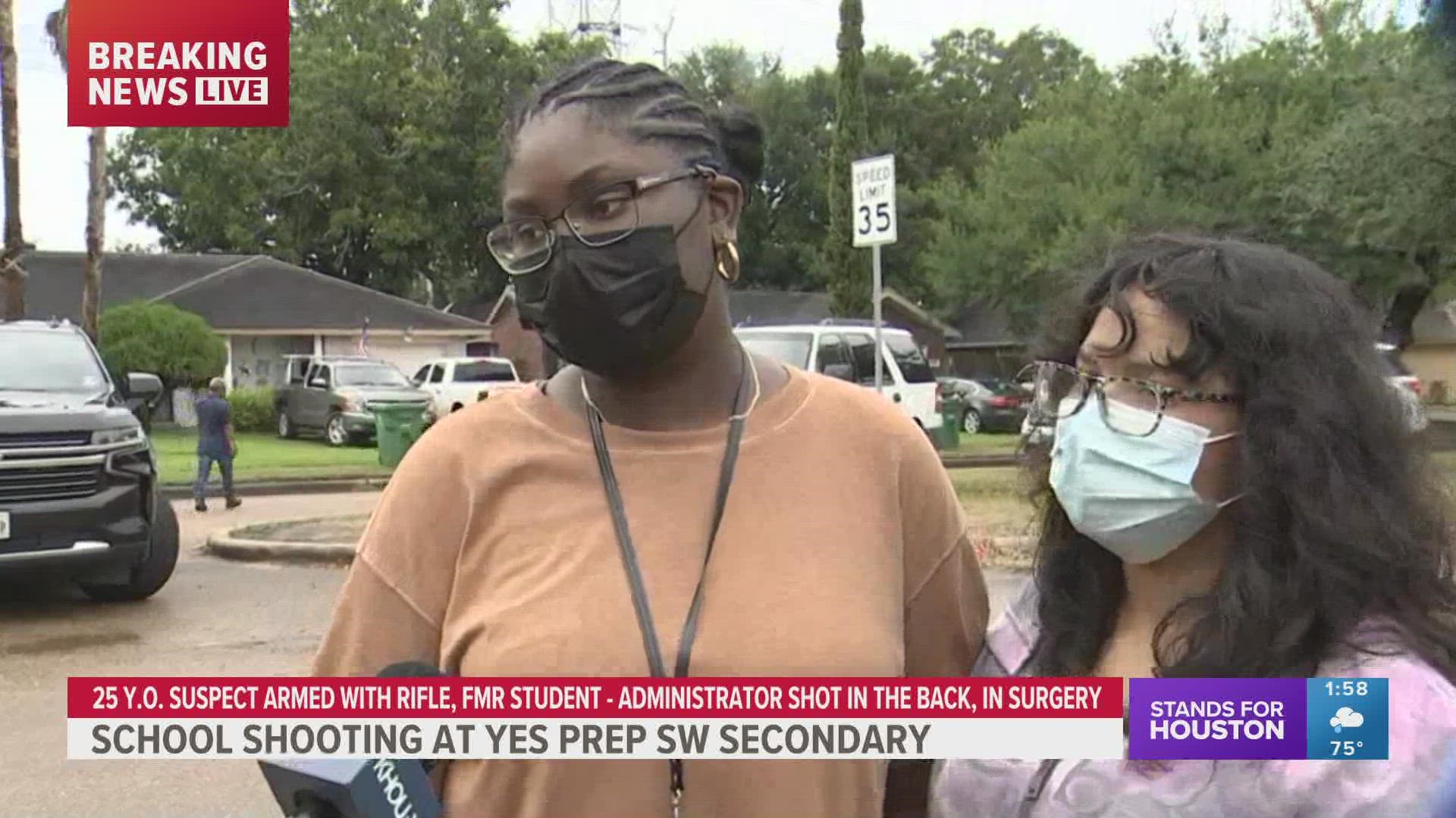 Student at YES Prep Southwest School tells her experience to KHOU 11's Melissa Correa in the aftermath of the shooting on campus.