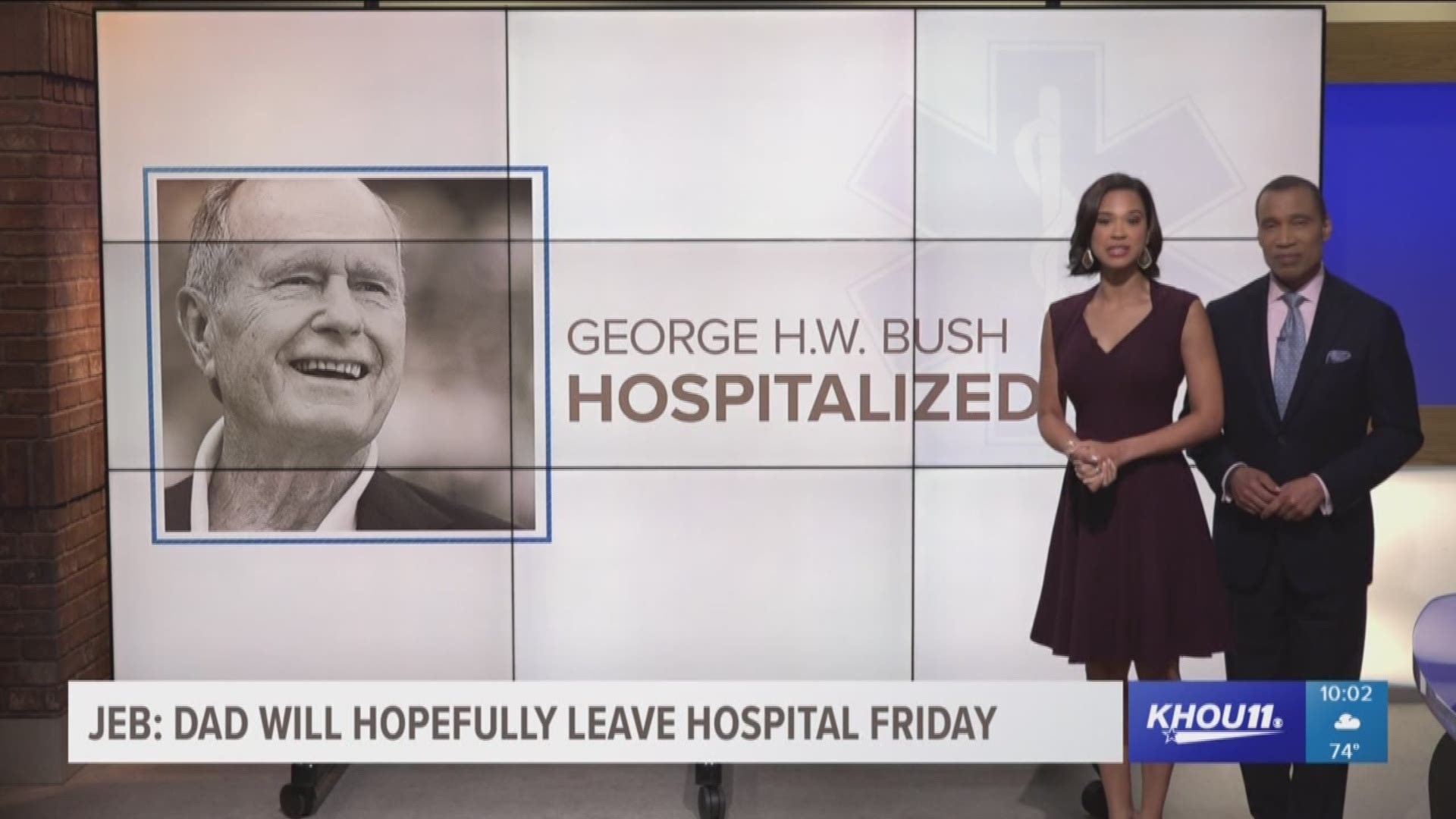 Jeb Bush says his father is out of intensive care and will be leaving Houston Methodist Hospital in Texas on Friday. He had contracted an infection that had spread to his blood.