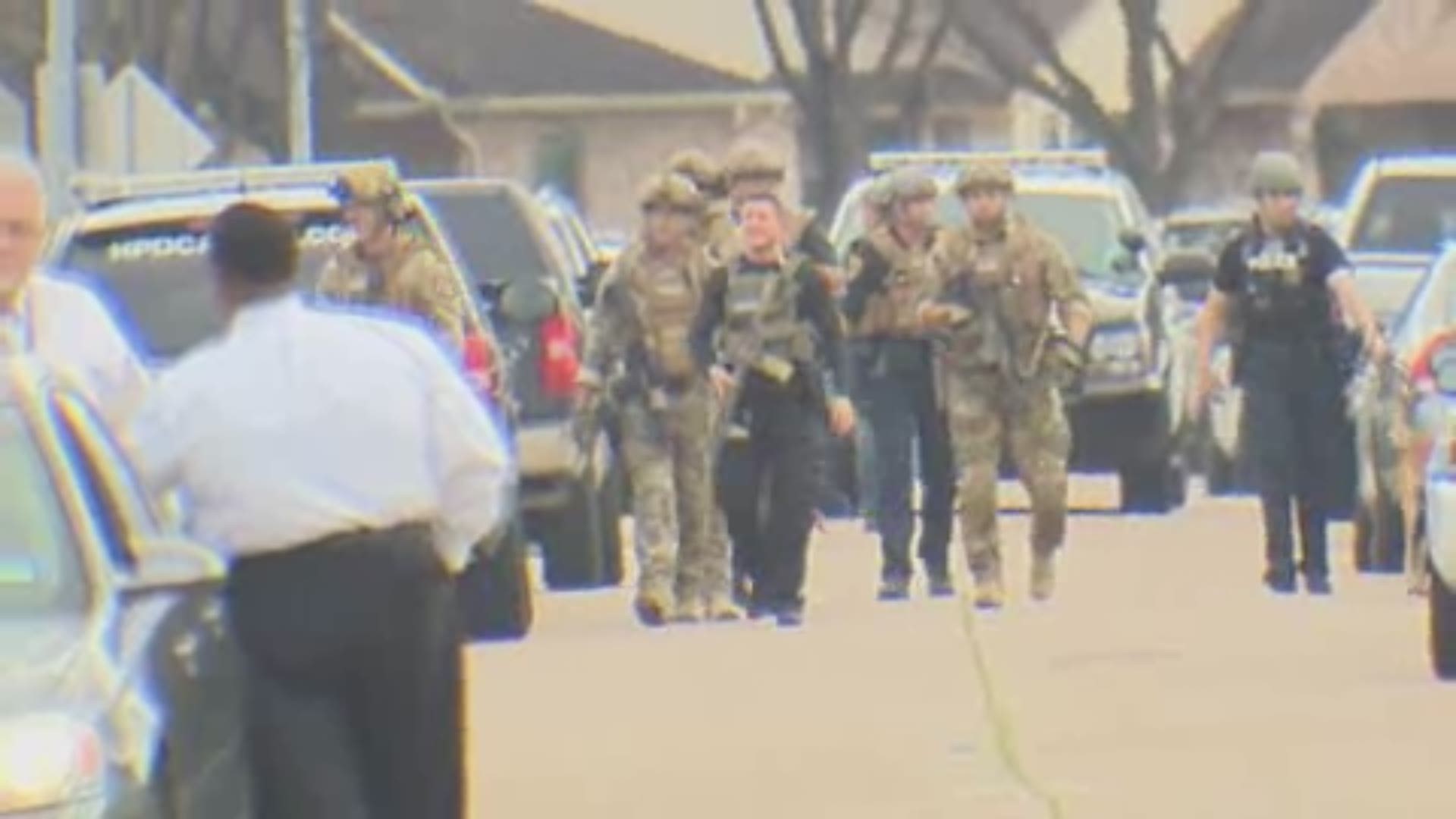 Some ground video from the officer-involved shooting in a southwest Houston neighborhood where two police officers were shot on Tuesday afternoon.