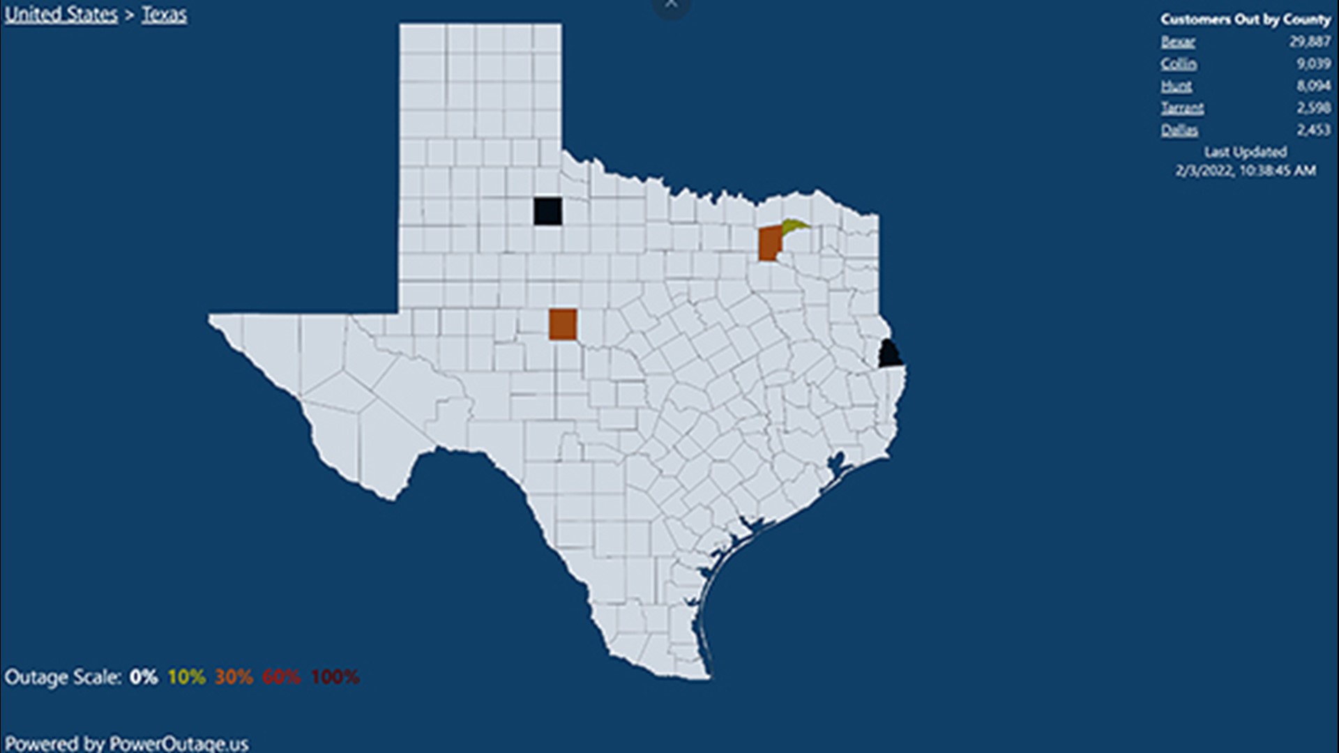 Texas power outages Interactive map shows outages