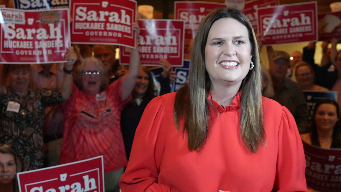 Sarah Huckabee Sanders elected as 1st female Arkansas governor