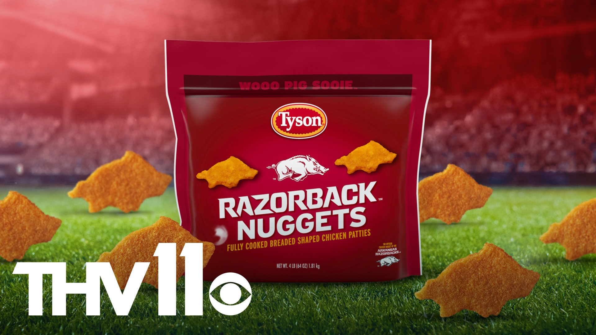 Football season is right around the corner, which means that it's time for the latest launch from Tyson Foods —  Arkansas Razorback-themed chicken nuggets!