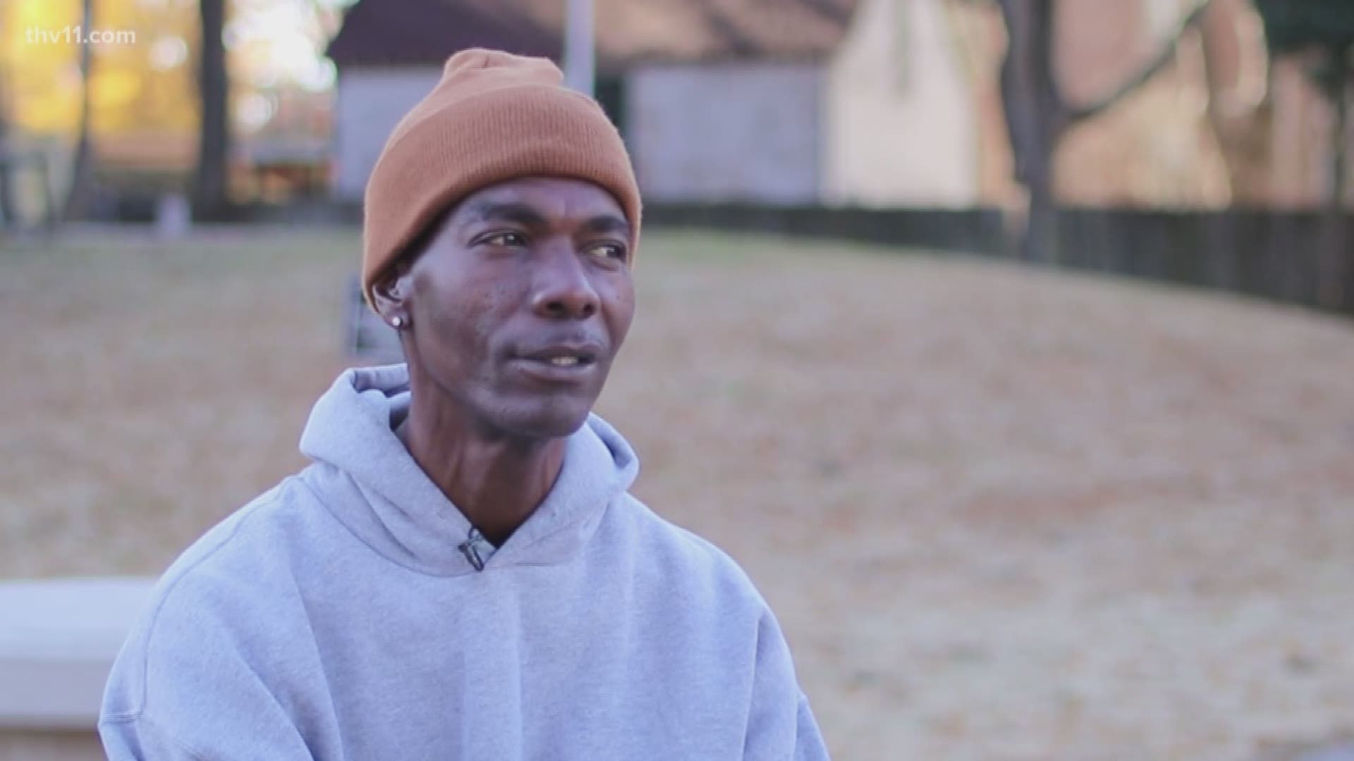 Roy paid his first month's rent for his own home with money earned/saved from the Little Rock program paying homeless people $9.25 per hour to pick up trash.