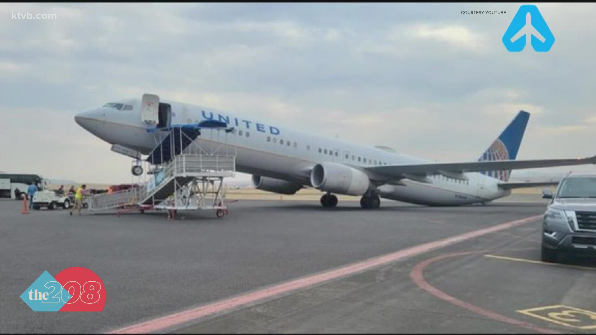 United Airlines officials say there was a shift in weight as luggage was being unloaded. No one was hurt.
