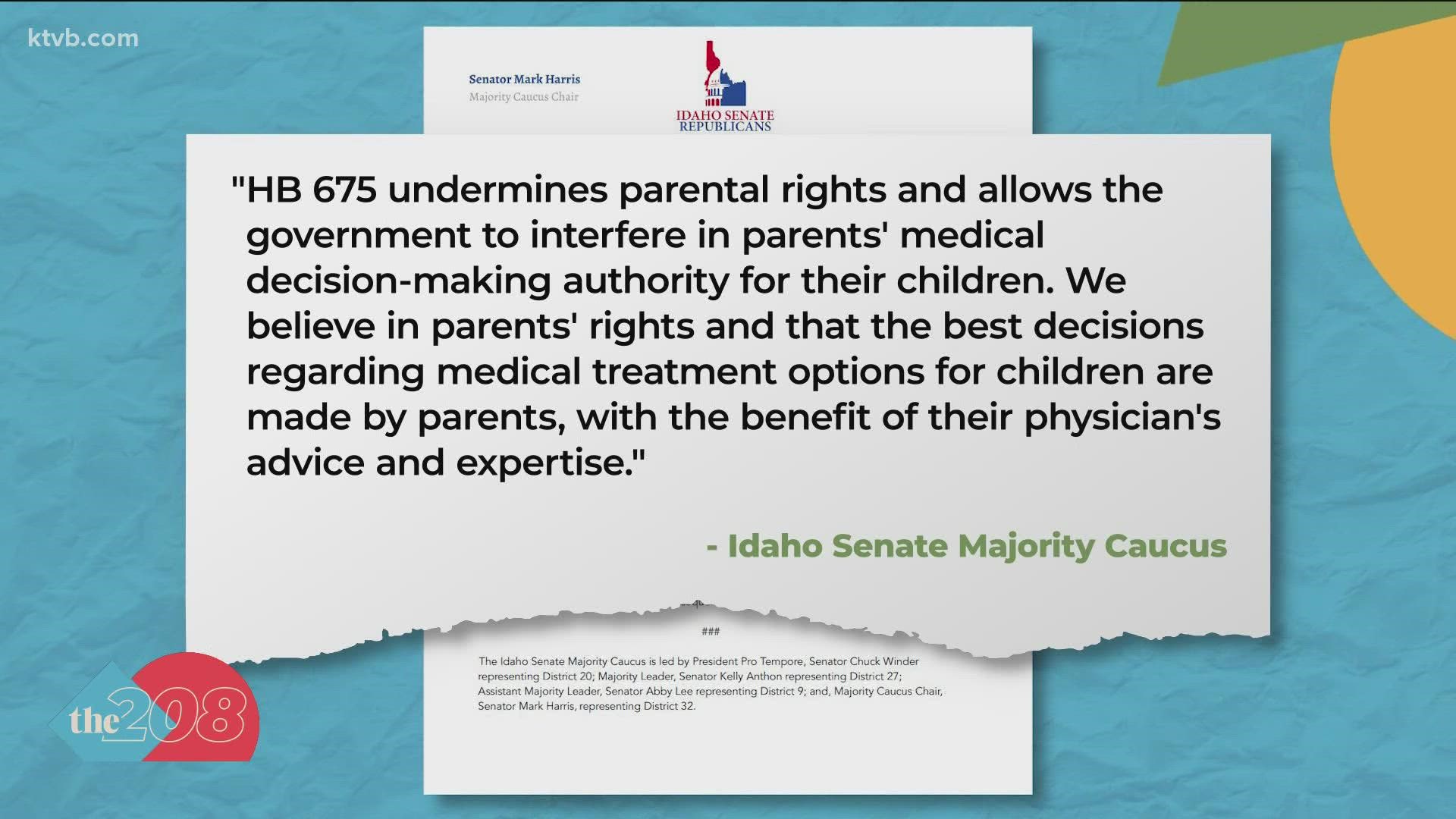 The bill prohibits gender confirmation medical treatment for anyone under the age of 18, and would place a ban on surgery, puberty blockers and hormone treatments