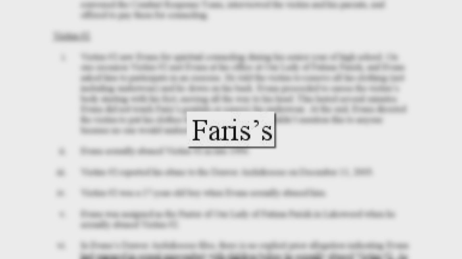 The Attorney General’s office made a critical error when it released this report, failing to redact the surname of one victim, Jason Faris.