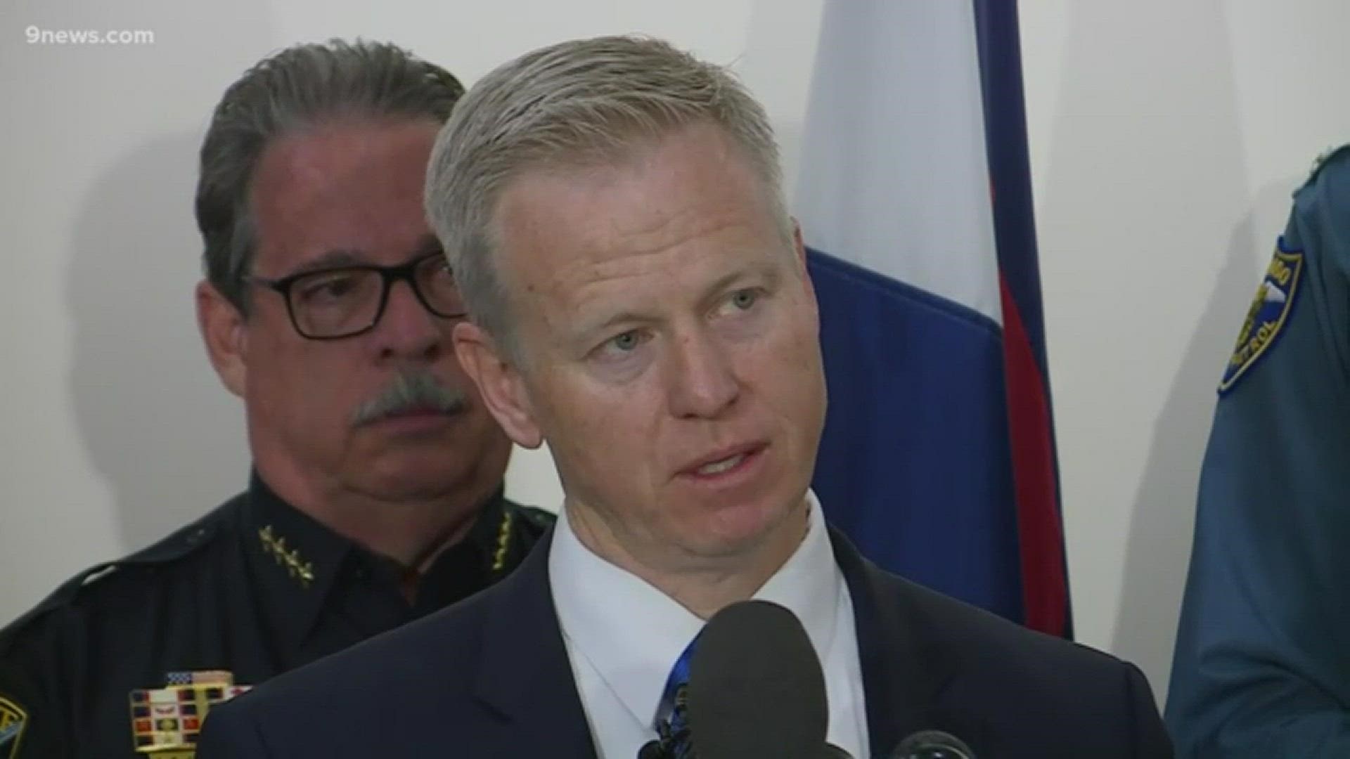 District Attorney George Brauchler speaks at a press conference in Highlands Ranch, Colorado, on Wednesday, May 8, 2019.