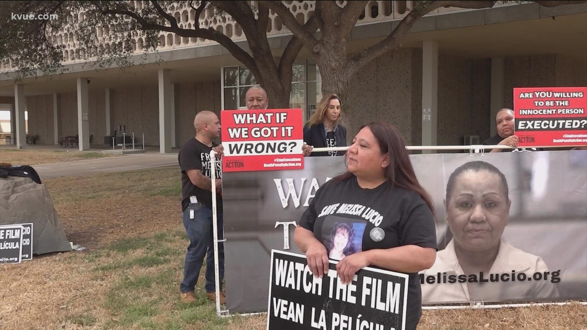 Melissa Lucio is scheduled to be executed in April. A group of petitioners came to Austin on Sunday to raise awareness about Lucio's case.