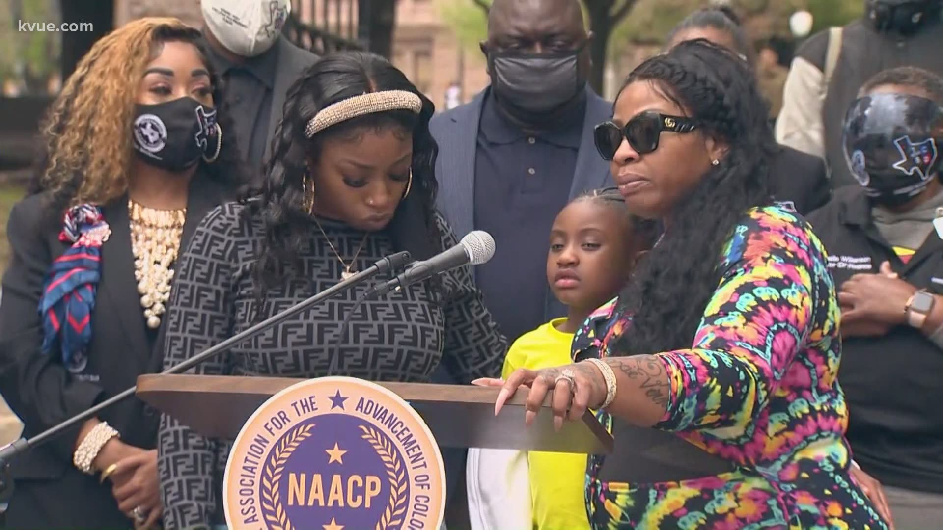 George Floyd's family spoke in support of a Texas bill at a rally for police reform at the Capitol. The 'George Floyd Act' is being considered in the Legislature.