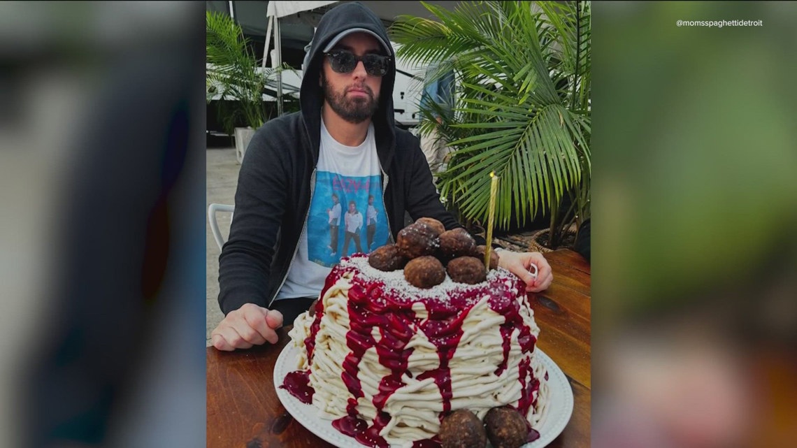 Eminem Celebrates Birthday With 'mom's Spaghetti' Cake Before F1 