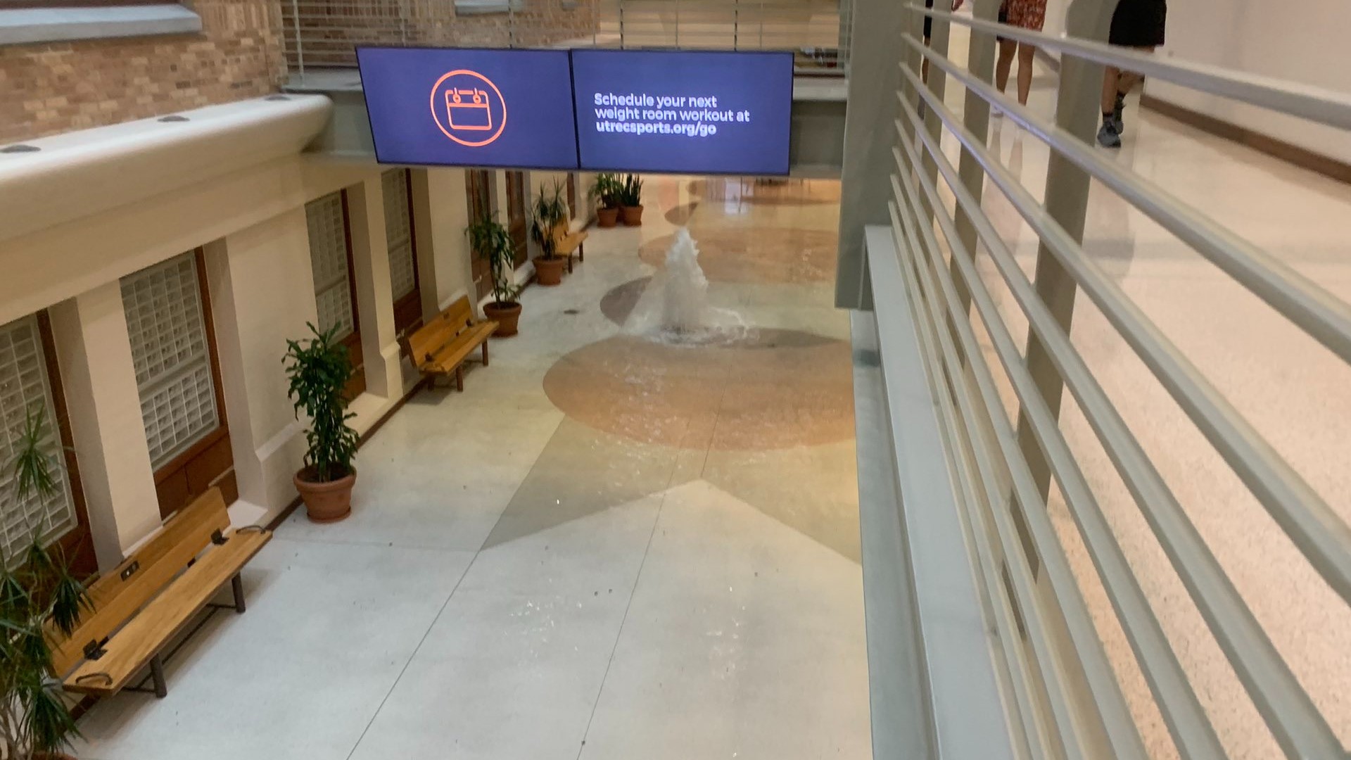 Video UT's Gregory Gym floods during storm
