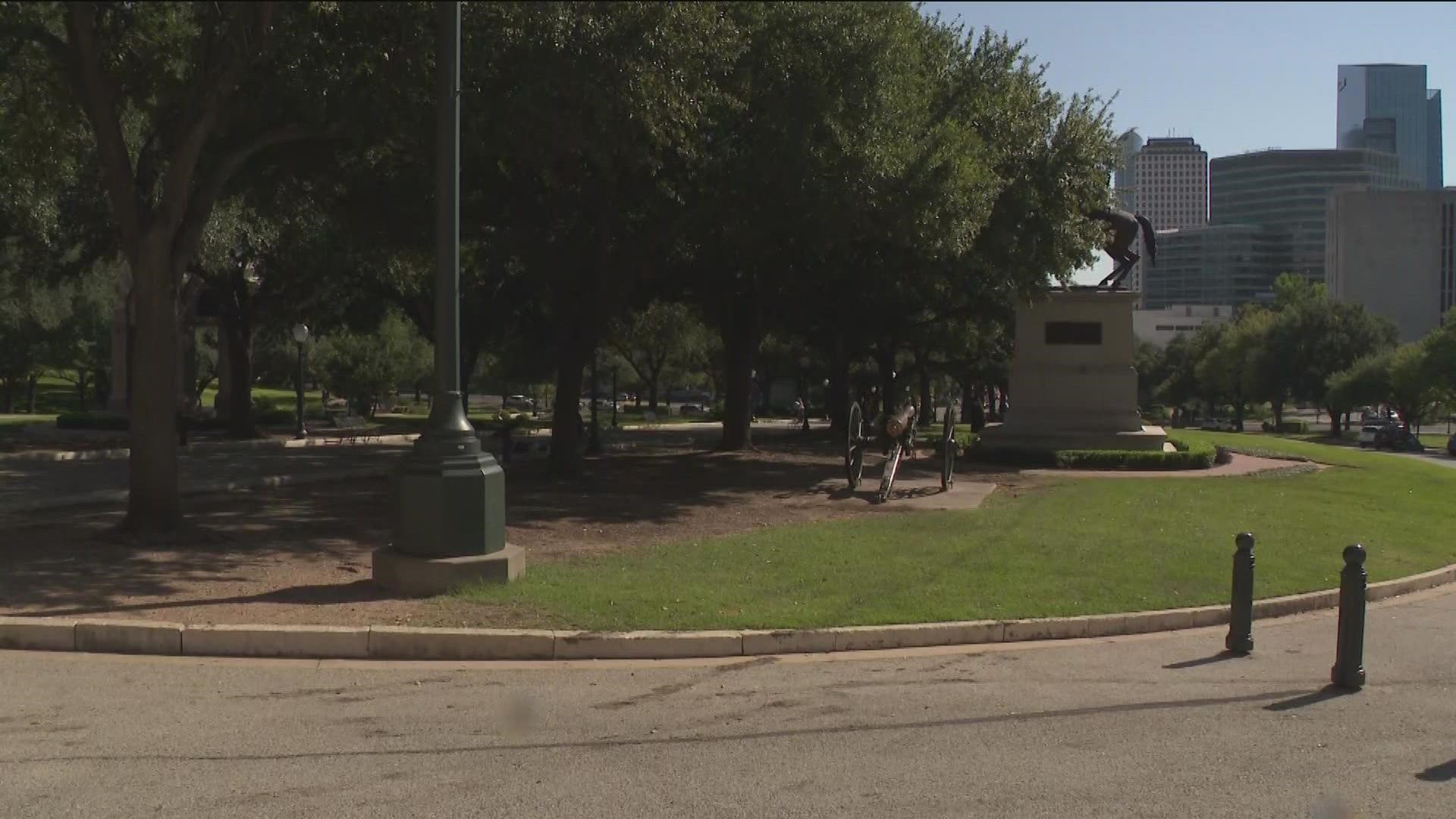 After entering the grounds through the gate, the man allegedly drove onto a grassy area, then stopped after colliding with a bollard and fixture.