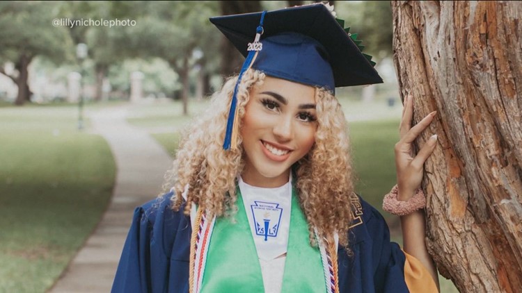 Texas cheerleader who was shot at Austin area H-E-B graduates from high school