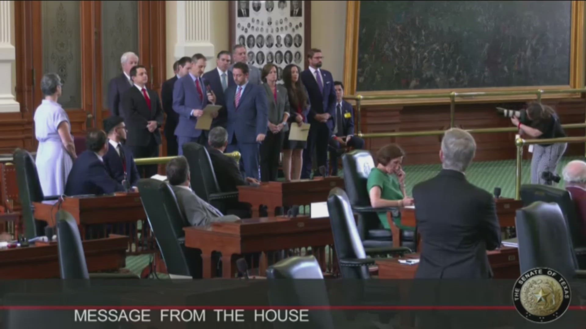 Members of the Texas House hand delivered articles of impeachment against Attorney General Ken Paxton to the Texas Senate.