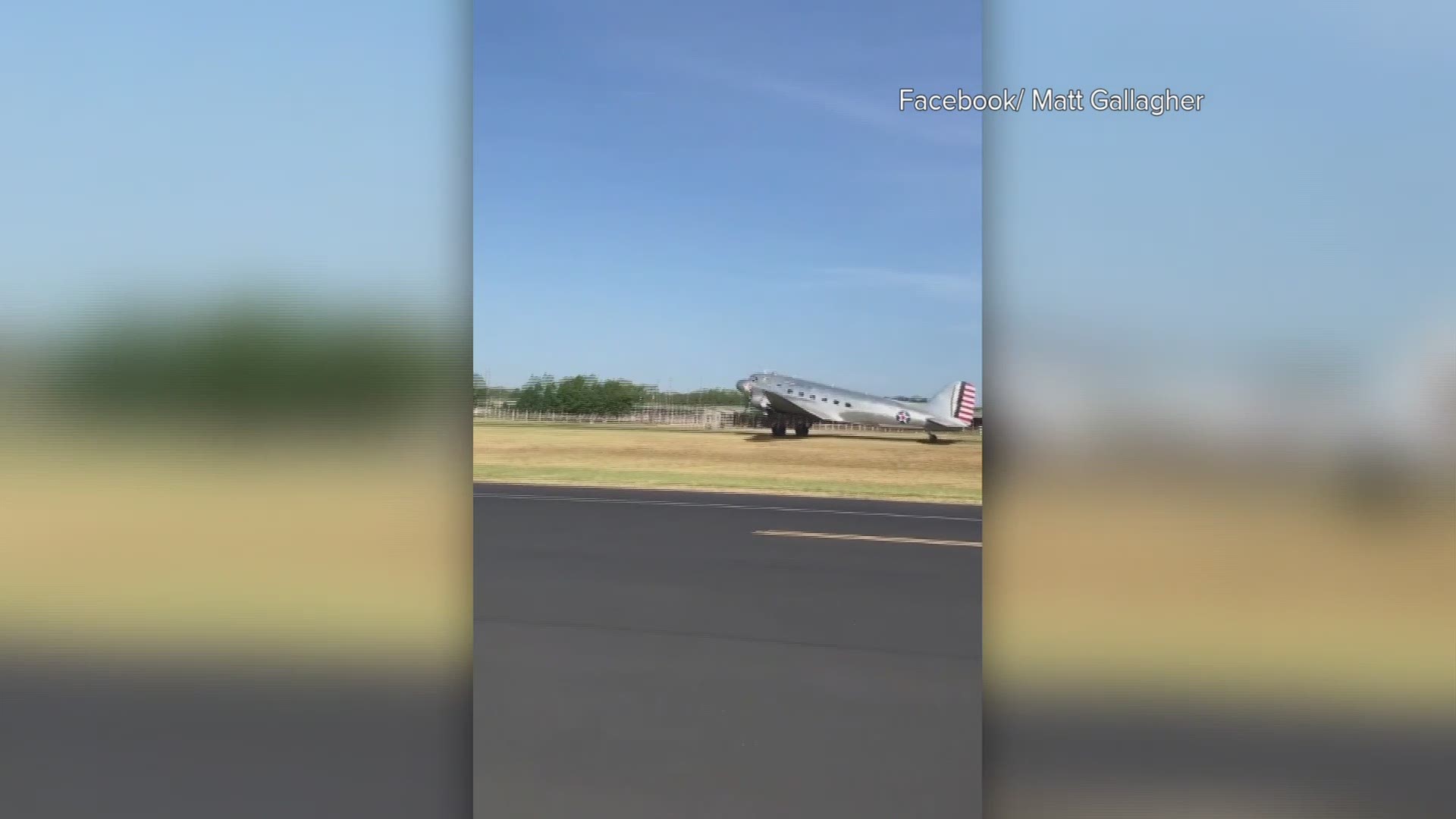Two people were hospitalized after the Bluebonnet Belle, bound for Wisconsin, crashed during takeoff. Video courtesy of Matt Gallagher.