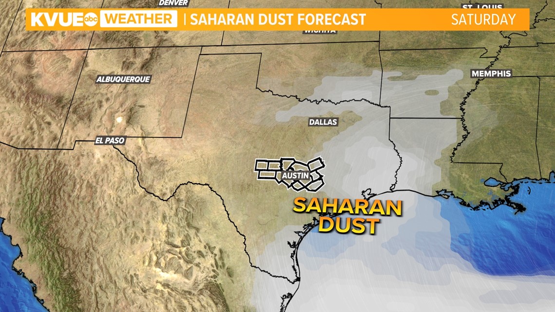 Texas weather Saharan dust on its way